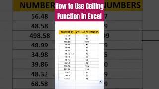 Excel Tips & Tricks | How to use Ceiling Function | Data Entry Tricks #excel #data #exceltips