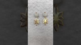 Paradizme - création de bijoux - boucles d oreilles dorées « fleur de style »