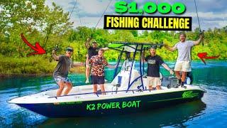 $1,000 1v1v1v1 Fishing Challenge in NEW POWER BOAT!! ( biggest fish wins!! )