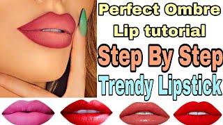 Ombre Lipstick Tutorial Step By Step | Lipstick Hacks For Beginners | Explore trend and vogue |