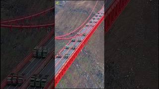 72 LARGE TRUCKS 2,520 TONS LOAD BRIDGE TEXTED || Zangke River Bridge Naqing Expressway #engineering