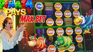 MAX BET on the NEW PINATA PAYS Slot! Have you played this yet?!