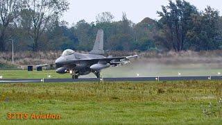 [4K] F-16 suffers Blown Out Tire  - Leeuwarden AB