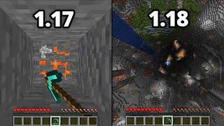 mining straight down in 1.18 vs before