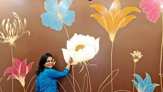 Big and Colorful Flower wall painting | Babita Keshan