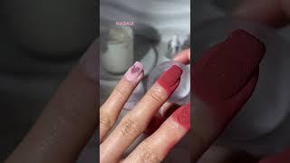 Heart shaping by nails dip powder technique‍️ simple and stunning valentines vibe nails dipping