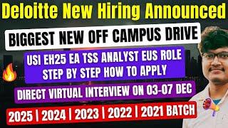 Deloitte New Hiring Announced | TSS Associate Analyst Role | OFF Campus Drive 2025, 2024, 2023 Batch