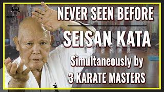 Spectacular Kata Simultaneously done by 3 Amazing Karate Masters | 3  Seisan styles | Ageshio Japan