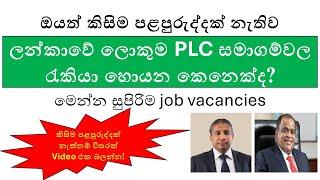 Top Job Vacancies for Freshers in Sri Lankan PLC Companies 2024 | No Experience Needed