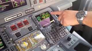 Embraer 190 MCDU flight preparation and instruments seting