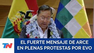 Luis Arce adviertió que "no cederá" ante protestas por  Evo Morales que quieren "incendiar" Bolivia