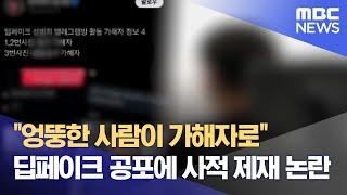 "엉뚱한 사람이 가해자로".. 딥페이크 공포에 사적 제재 논란 (2024.08.27/뉴스데스크/MBC충북)