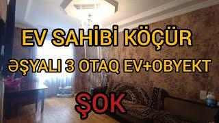 0704396575 ŞOKEVİ ALANA OBYEKT HƏDİYYƏTAM ƏŞYALI 3 OTAQ EV                     #mulkevalqısatqısı