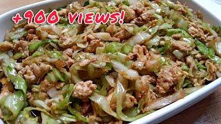 60 PESOS TIPID BUDGET ULAM STIR FRY CABBAGE! MURANG ULAM RECIPE!