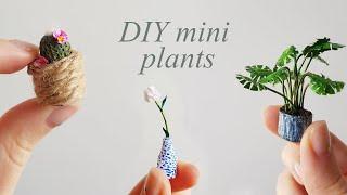 3 Miniature Plants (Easy DIY/Tutorial). Plantas en miniatura. Mini rośliny. Dollhouse furniture