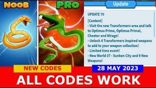 NEW UPDATE CODES *UPDATE 70* [Limited] Weapon Fighting Simulator ROBLOX | ALL CODES | May 28, 2023