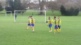 Chris Gibson opens the scoring for Sporting Lewsey Park v Flitwick Town Res-2nd April 2022.
