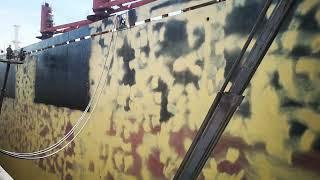 The paint work on bulk carrier ship