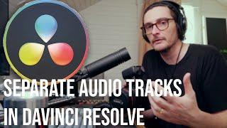 Separate 2 Audio Sources Recorded in Camera into 2 Tracks in Davinci Resolve