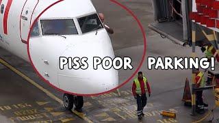 P*SS poor pilot parking! (Pegasus Boeing 737 at Berlin's old gate system)