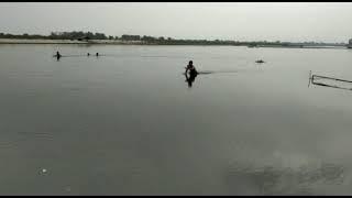 most funny video of swimming in a river