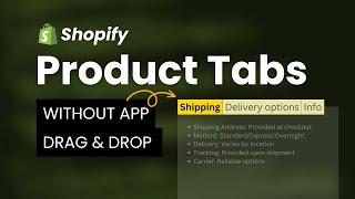 Create Product Tab in Shopify - Add Tab to Any Theme