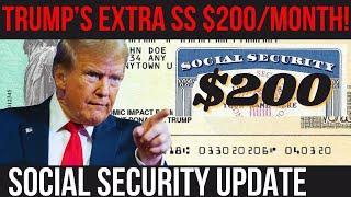 HUGE! TRUMP'S $200 MONTHLY SOCIAL SECURITY INCREASE! SSA SSI SSDI Payments | Social Security Update