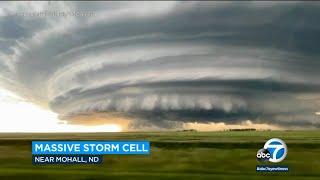 Massive storm cell forms over sky in North Dakota l ABC7