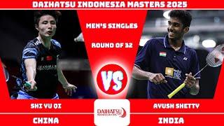 Ayush SHETTY (IND) vs (CHN) [1] SHI Yu QI | Indonesia Masters 2025 Badminton | MS - R32