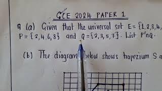 2024 GCE Paper 1 || Part 2 || Listing a set || Reflection || Matrices.