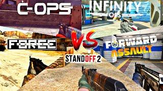 Standoff 2 vs Critical ops vs bullet force vs infinity ops vs forward assault