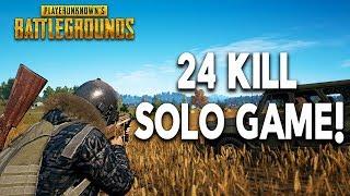 Playerunknown's Battlegrounds - 24 KILL SOLO GAME! (Full Match)