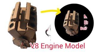 How To Build a V8 car engine with cardboard at home (fully functional v8 engine at home)