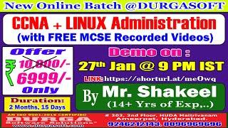 CCNA + LINUX Administration Online Training @ DURGASOFT