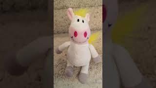 Happy Nappers Mini White Yellow Plush Singing Unicorn 7 IN Stuffed Toy