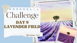 Landscape Challenge Day 9  FULL TUTORIAL  Lavender field painting