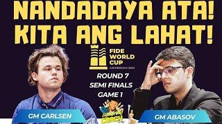 OUT OF THIS WORLD ANG TIRA NI MAGNUS! Carlsen vs Abasov! Fide World Cup 2023 Round 7 Game 1