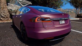 GTA 5 mod Tesla Model S - review and installation of the mod | 4K Video HD