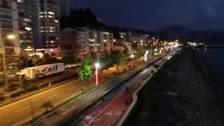 HOPA SAHİL GECE DRONE GÖRÜNTÜSÜ