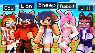 10 FRIENDS on one ANIMAL BLOCK in Minecraft!