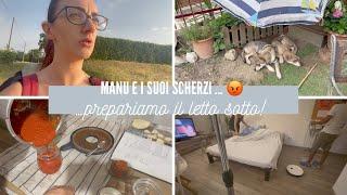 MANU E I SUOI SCHERZI…  // PREPARIAMO IL LETTO SOTTO! // vlog // sweetmumu