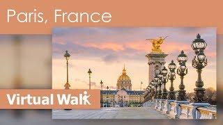 Walks Virtual -  Paris, France With Scenes Of Eiffel Tower And The River Seine And Gardens