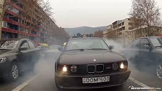 Giorgi Tevzadze Street drift Tibilisi 2013 Bmw m5 e34 OOM-500 Daytona violet metallic