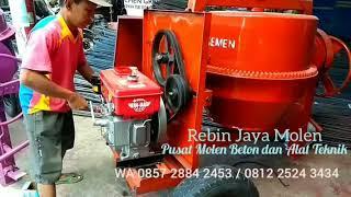 Mesin Concrete Mixer Molen Beton Cor semen plat drum 3mm full anti penyok diesel INDA 8HP R 180 SNI