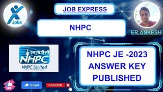 NHPC 2023 ANSWER KEY PUBLISHED #diploma #sctevt #nhpcje2023 #nhpc_je