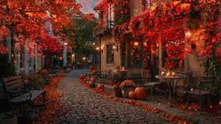 Cozy Fall Coffee Shop Ambience & Smooth Jazz Instrumental Music  Perfect for Fall Nights