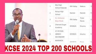 Leaked TOP 200 SCHOOLS KCSE 2024 RESULTS COUNTRYWIDE|BEST PERFORMED SCHOOLS RANKING IN KENYA KCSE