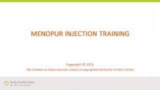 Menopur Injection Training