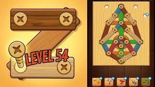  SCREW PUZZLE: Wood Nut & Bolt  Level 54  Gameplay Walkthrough