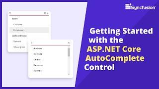 Getting Started with the ASP.NET Core AutoComplete Control